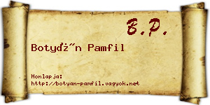 Botyán Pamfil névjegykártya